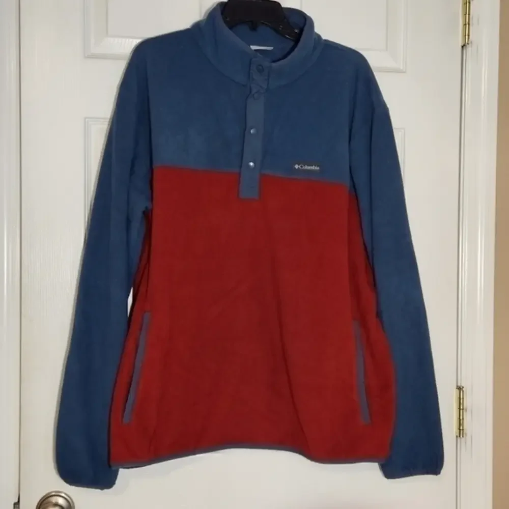 Columbia Steens Mountain half‎ snap fleece in Navy Blue and Red XL